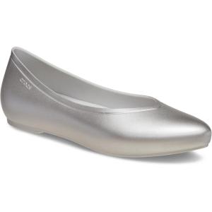imageCrocs Womens Brooklyn Pointed Flat BalletSilver Metallic