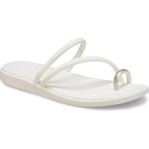 imageCrocs Womens Miami Toe Loop Sandals FlatMetallic Chalk