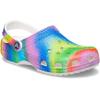 imageCrocs Womens Classic Solar Rainbow ClogsWhiteMulti Spray Dye