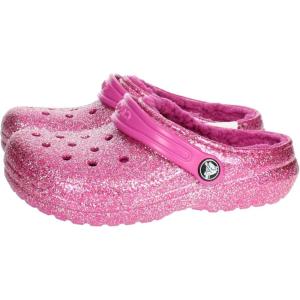 imageCrocs Classic Lined Glitter Clog Little KidBig Kid Fuchsia FunMulti 1 Little Kid M