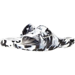 imageCrocs Unisex Adult Classic Slide SandalsWhiteBlack Marbled Tiedye