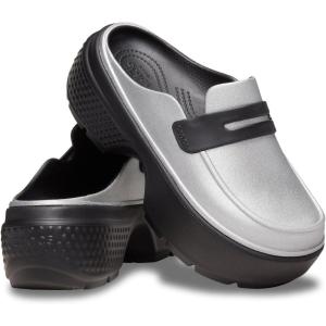 imageCrocs UnisexAdult Stomp LoafersSilverBlack