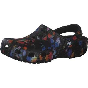imageCrocs Womens Classic Marbled Tiedye ClogsFloral PrintBlack