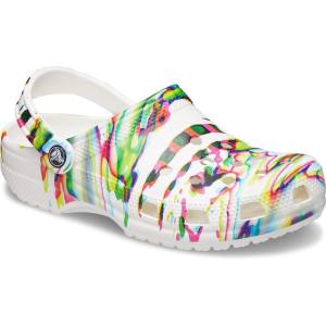 imageCrocs Womens Classic Solar Rainbow ClogsPastel Tie Dye