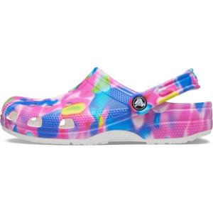 imageCrocs Womens Classic Solar Rainbow ClogsWhitePink