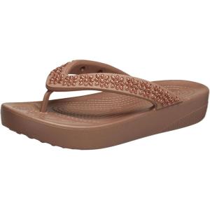 imageCrocs Womens Platform Flip Flop SandalDiamonte Bronze