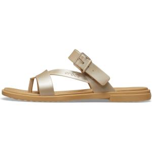 imageCrocs Womens Tulum Toe Post SandalsMetallic Champagne