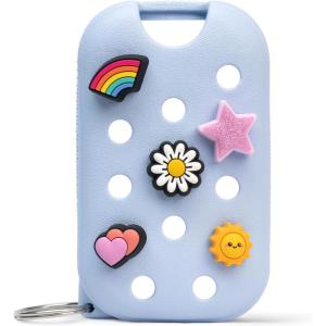 imageTouchland x Crocs Limited Edition Mist Case 1 Fl OZ Stylish Hand Sanitizer Spray Accessory with 5 JibbitzTM Charms and Keyring Pixie Lavender ColorCloudwave Blue