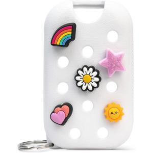 imageTouchland x Crocs Limited Edition Mist Case 1 Fl OZ Stylish Hand Sanitizer Spray Accessory with 5 JibbitzTM Charms and Keyring Pixie Lavender ColorCosmic White