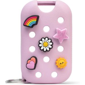 imageTouchland x Crocs Limited Edition Mist Case 1 Fl OZ Stylish Hand Sanitizer Spray Accessory with 5 JibbitzTM Charms and Keyring Pixie Lavender ColorSugarpop Pink