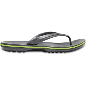 imageCrocs Unisex Adult Crocband Flip Flop SandalGraphiteVolt Green