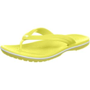 imageCrocs Unisex Adult Crocband Flip Flop SandalTennis Ball GreenWhite