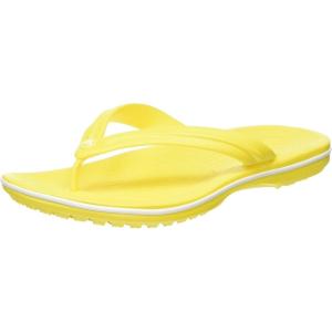 imageCrocs Unisex Adult Crocband Flip Flop SandalsLemonWhite