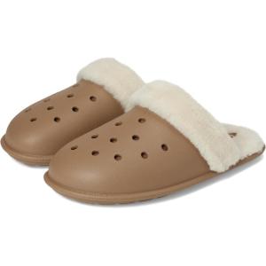 imageCrocs UnisexAdult Classic Fuzz Scuff SlippersSepia