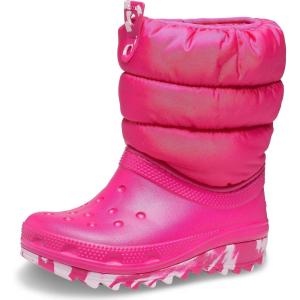 imageCrocs UnisexChild Classic Lined Neo Puff Boot SnowCandy Pink