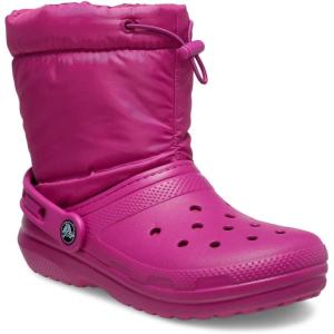 imageCrocs UnisexChild Classic Lined Neo Puff Boot SnowFuchsia Fun