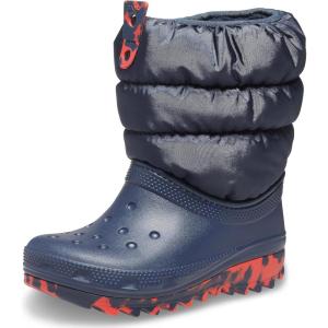 imageCrocs UnisexChild Classic Lined Neo Puff Boot SnowNavy