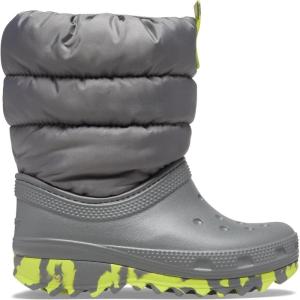 imageCrocs UnisexChild Classic Lined Neo Puff Boot SnowSlate Grey