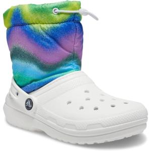 imageCrocs UnisexChild Classic Lined Neo Puff Boot SnowWhiteMulti Spray Dye