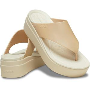 imageCrocs womens Brooklyn Platform Flip FlopsChampagneBone
