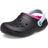 imageCrocs Unisex Adult Classic Lined Clog Fuzzy SlippersBlackPink Multi