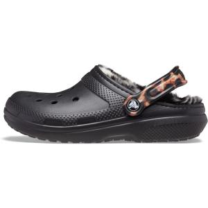 imageCrocs Unisex Adult Classic Lined Clog Fuzzy SlippersBlackMulti Animal Remix