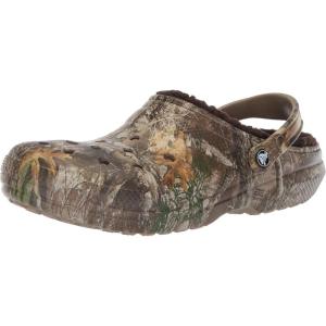 imageCrocs Unisex Adult Classic Lined Clog Fuzzy SlippersChocolateChocolate Realtree