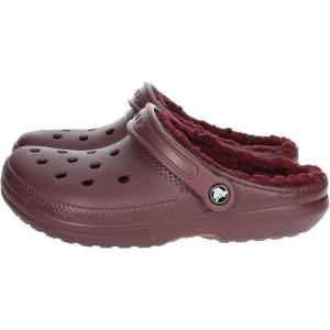 imageCrocs Unisex Adult Classic Lined Clog Fuzzy SlippersDark Cherry