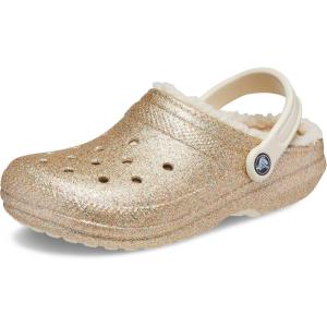 imageCrocs Unisex Adult Classic Lined Clog Fuzzy SlippersMultiGold Glitter