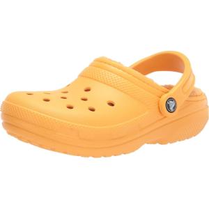 imageCrocs Unisex Adult Classic Lined Clog Fuzzy SlippersOrange Sorbet