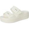 imageCrocs Womens Brooklyn Buckle Low WedgesWhiteChalk