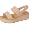 imageCrocs Womens Brooklyn Low Wedge SandalsPink CaramelTan