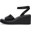 imageCrocs womens Brooklyn Ankle Strap WedgesBlackBlack High Shine