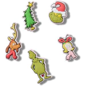 imageCrocs Jibbitz Seasonal ampamp Christmas Holiday Shoe Charm PacksThe Grinch 5Pack