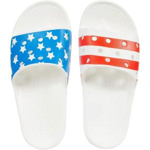 imageCrocs Unisex Adult Classic Graphic Slide SandalWhiteBlue