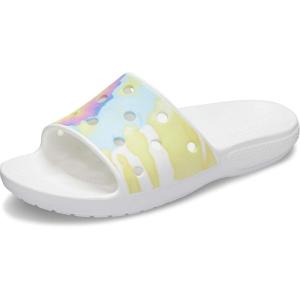 imageCrocs Unisex Adult Classic Graphic Slide SandalWhiteMulti Tiedye