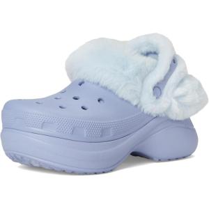 imageCrocs Womens Bae Lined Clogs Fuzzy Platform SlippersBlue Haze