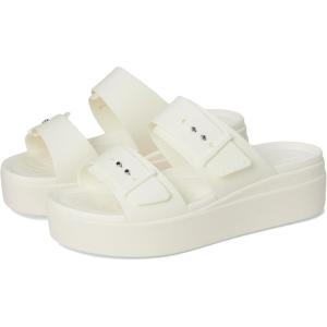 imageCrocs Womens Brooklyn Buckle Low WedgesWhiteChalk