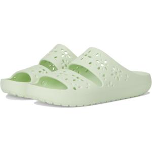 imageCrocs unisexadult Classic Sandals 20 With Floral Cutout DesignJade Tint