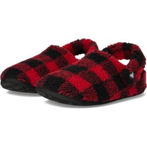 imageCrocs unisexchild Classic Cozzzy SlippersBuffalo PlaidBlackVarsity Red