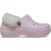 imageCrocs Womens Classic Lined Platform ClogsPink Milk Fuzzy