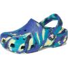 imageCrocs UnisexChild Classic Watercolor Marbled Clog KNavyTurbo Teal