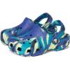 imageCrocs UnisexChild Classic Watercolor Marbled Clog KNavyTurbo Teal