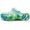imageCrocs UnisexChild Classic Watercolor Marbled Clog KPrep BlueMulti Glow in the Dark