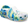 imageCrocs UnisexChild Classic Watercolor Marbled Clog KWhiteBright Cobalt