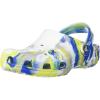 imageCrocs UnisexChild Classic Watercolor Marbled Clog KWhiteBright Cobalt
