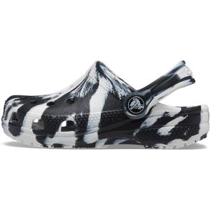 imageCrocs UnisexChild Classic Watercolor Marbled Clog KBlackWhite