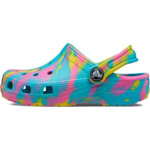 imageCrocs UnisexChild Classic Watercolor Marbled Clog KRainbow Tie Dye