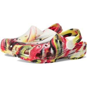 imageCrocs UnisexChild Classic Watercolor Marbled Clog KVarsity RedMulti