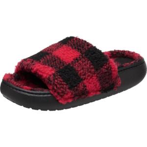 imageCrocs Classic Cozzzy SandalsBuffalo PlaidBlackVarsity Red